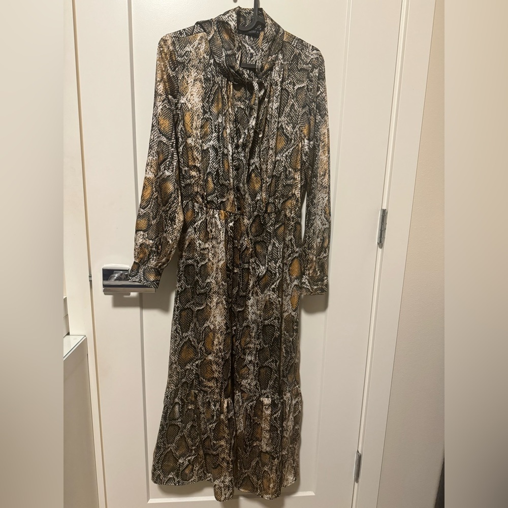Zara leopard print long dress - xs